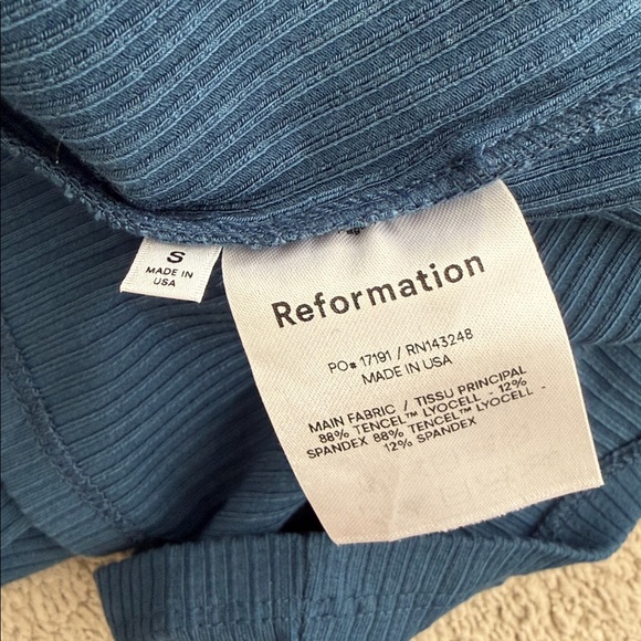 Reformation Dress Small Kirsten Ribbed Waist Tie Mini - Picture 4 of 4